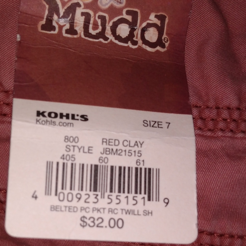Mudd women's twill red clay color pc shorts